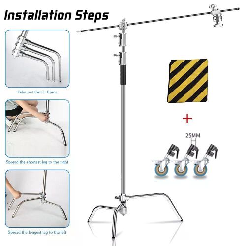 2.6M/8.5FT Stainless Steel Century Foldable Light Stand Tripod Magic Leg Photography C-Stand For Spot Light,Softbox,Photo Studio 2.6M/8.5FT Stainless Steel Century Foldable Light Stand Tripod Magic Leg Photography C-Stand For Spot Light,Softbox,Photo Studio